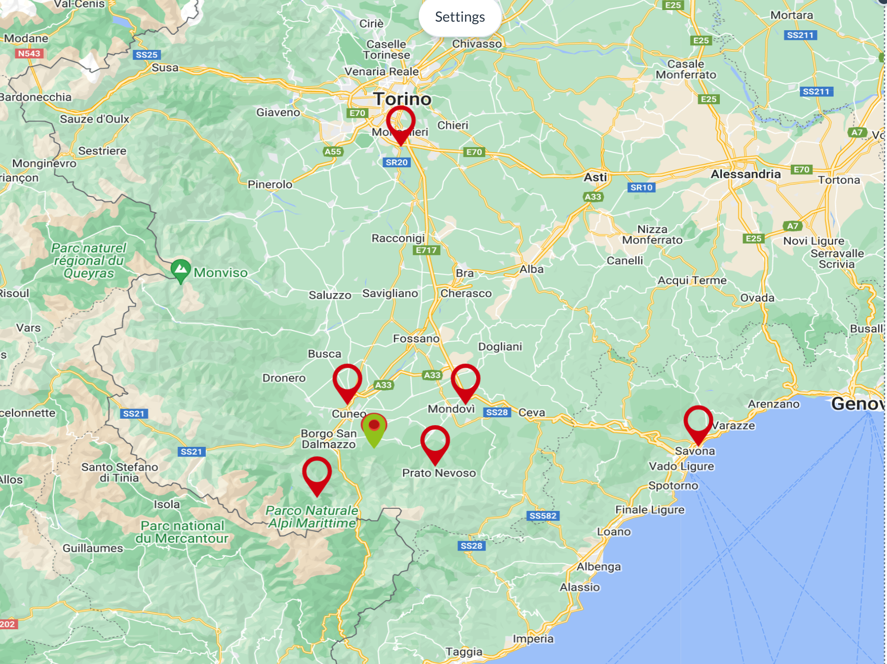 Clicca sui punti di interesse per scoprire le località vicine a noi